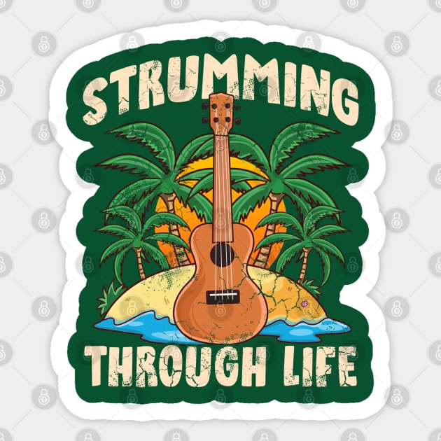 Ukulele Strumming Through Life Sticker by E